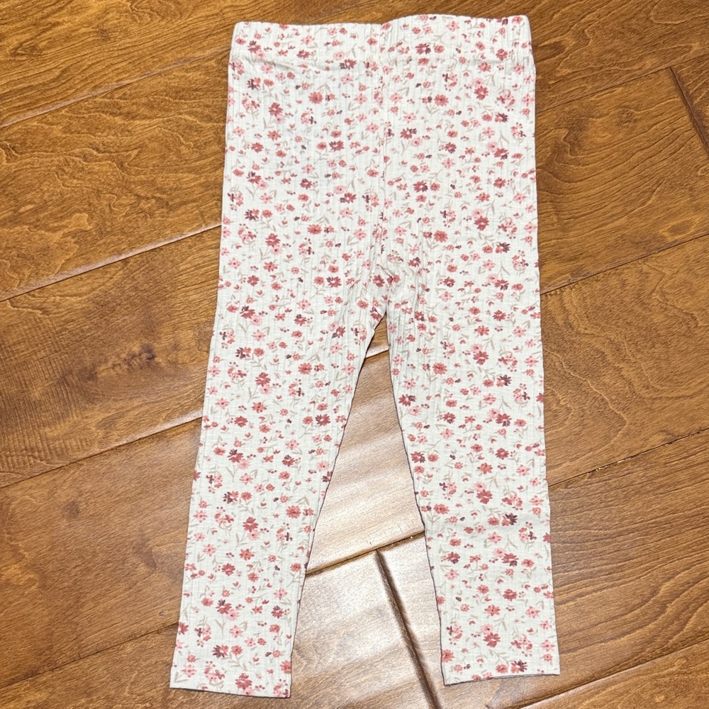 NWT Size 24M Modern Moments cream with pink Floral pattern Leggings - - Picture 2 of 2
